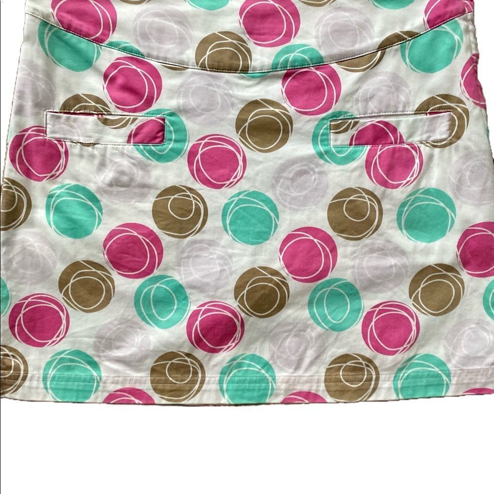 Lija Golf Skort -4 pink /tan /green , cotton spandex - Picture 2 of 7